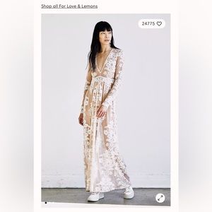 For Love & Lemons Temecula Maxi Dress in Ivory. Brand new, never worn